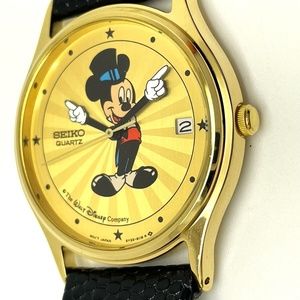 Disney Hollywood Seiko Mens Mickey Mouse Watch!  New! Retired!